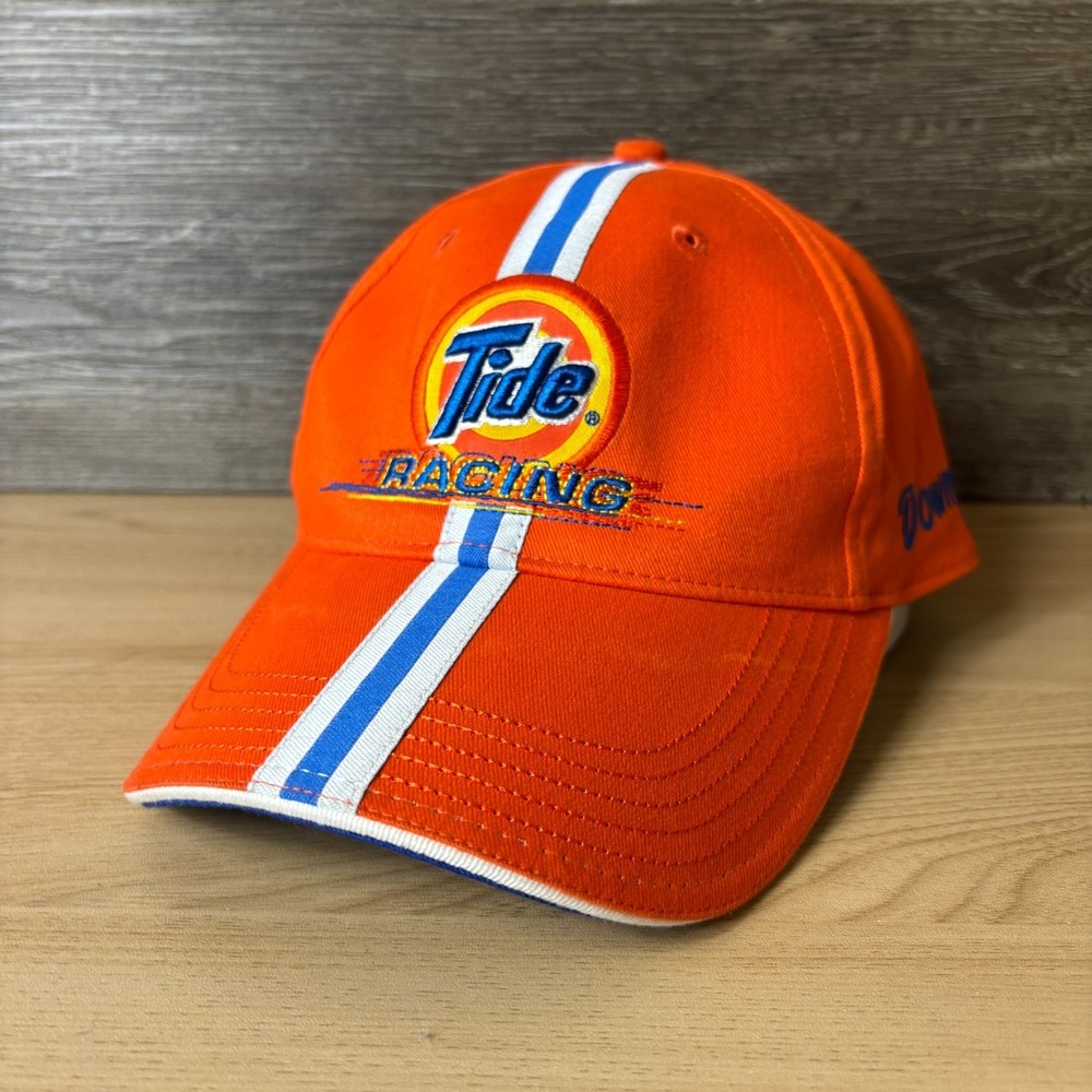 Tide Racing Hat Cap Strap Back Orange Nascar One Size Adjustable